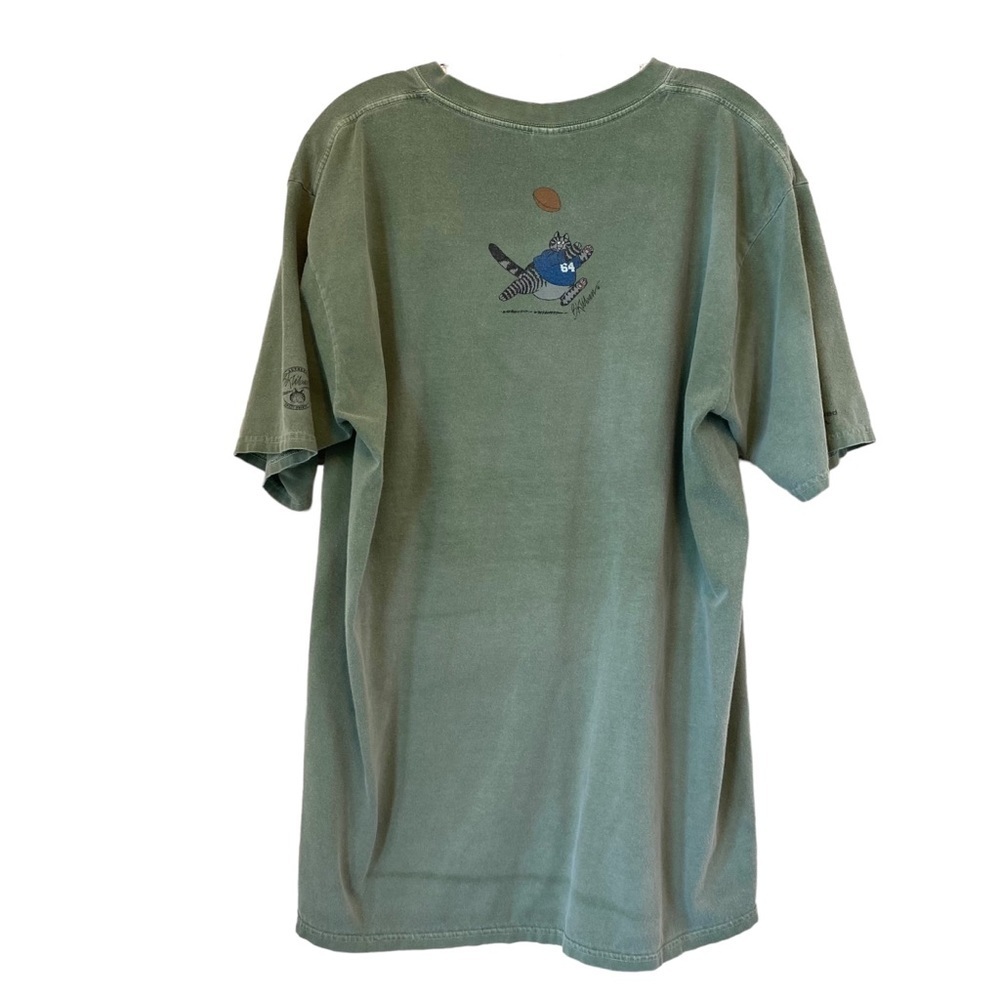 RARE Crazy Shirts Kliban Cat Football Tee Shirt Green Ti Leaf Dyed Leaf Large - Picture 4 of 12